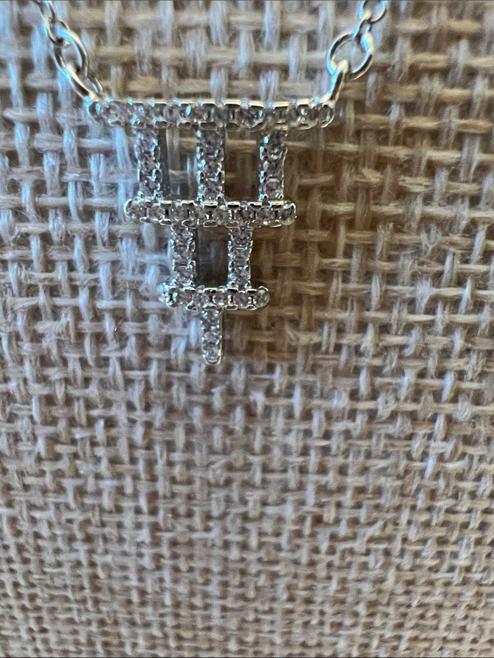 Sterling Silver Crystal Pendant Necklace 16-18”